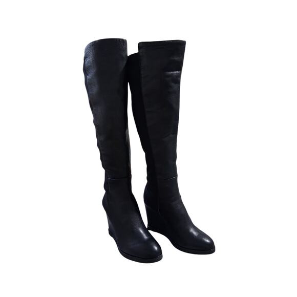 Vince Camuto Leather Women's 8½M Knee High Wedge Platform Stretch Kaelen Boots - Picture 11 of 13